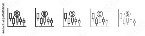 Forex stock market icon Line graphics illustration symbol