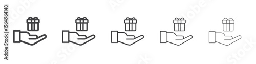Free gift icon Line graphics illustration symbol