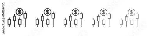 Forex stock market icon Line graphics illustration symbol