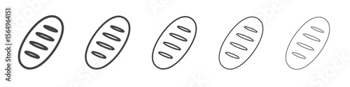 French bread icon Line graphics illustration symbol