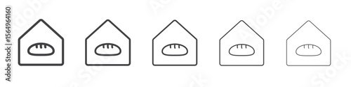 Fresh bakery pastry shop icon Line graphics illustration symbol