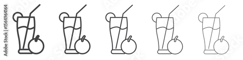 Fruit juice icon Line graphics illustration symbol