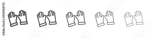 Garden gloves icon Line graphics illustration symbol