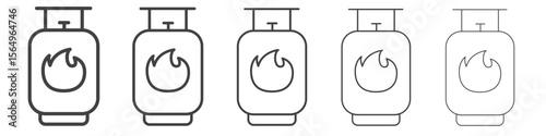 Gas cylinder icon Line graphics illustration symbol