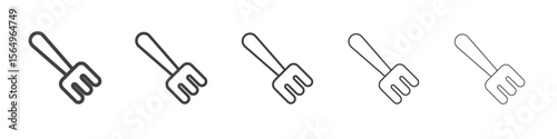 Garden fork icon Line graphics illustration symbol
