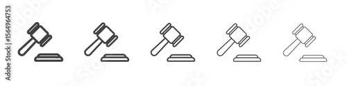 Gavel icon Line graphics illustration symbol