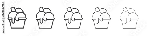 Gelato ice cream icon Line graphics illustration symbol