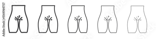 Genital rash icon Line graphics illustration symbol