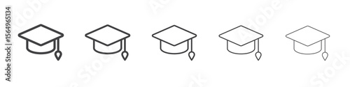 Graduation ceremony icon Line graphics illustration symbol