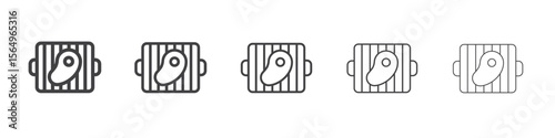 grill icon Line graphics illustration symbol