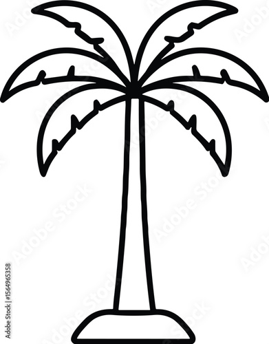 Palm tree vector black silhouette print design