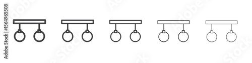 Gymnastic ring icon Line graphics illustration symbol