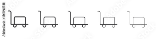 Hand pallet jack icon Line graphics illustration symbol
