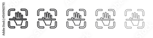 Hand scan icon Line graphics illustration symbol