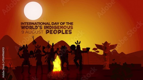  International Day of the World's Indigenous Peoples Background Loop slice from 9th seconds