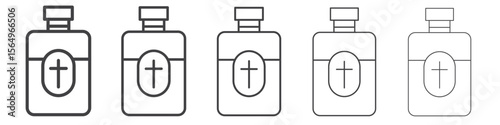 holy water bottle icon Line graphics illustration symbol