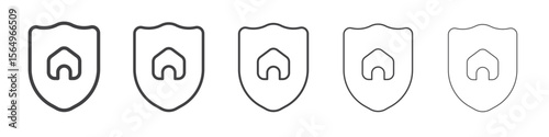 home insurance icon Line graphics illustration symbol