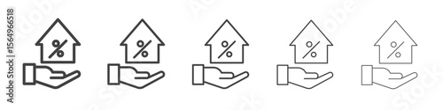 home loan icon Line graphics illustration symbol