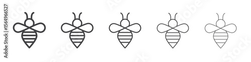 honey Bee icon Line graphics illustration symbol