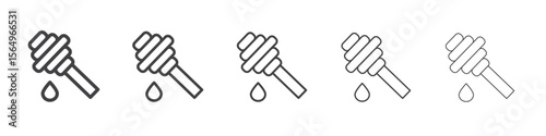 honey dipper icon Line graphics illustration symbol
