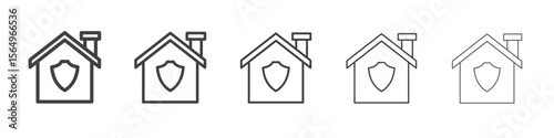 Home security icon Line graphics illustration symbol
