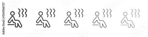 hot human icon Line graphics illustration symbol