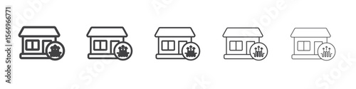 House heating icon Line graphics illustration symbol
