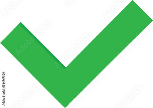 Vector art of a bright green checkmark, isolated on white background