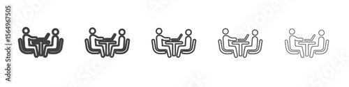 Job interview icon Line graphics illustration symbol