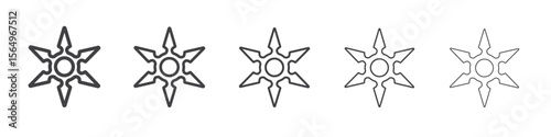 Japanese ninja shuriken icon Line graphics illustration symbol