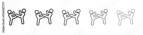 karate icon Line graphics illustration symbol