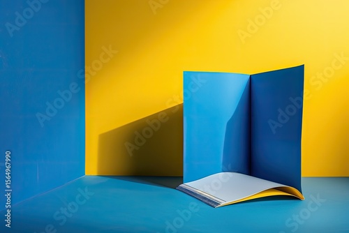 Ultra Quality Image of a Blue and Yellow Brochure