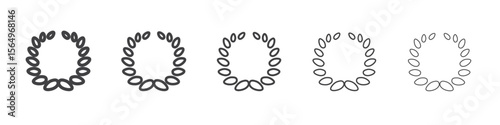 laurel wreath icon Line graphics illustration symbol