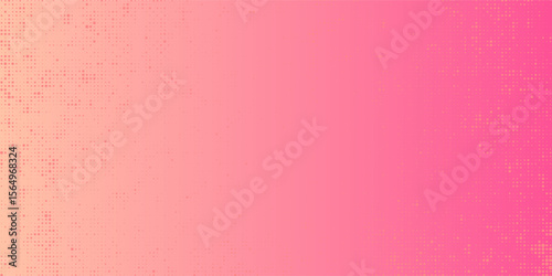 Pink orange polka dots gradient halftone background. Pop art cartoon dot texture with comic graphic design, Horizontal abstract pattern wall for cover digital technology.