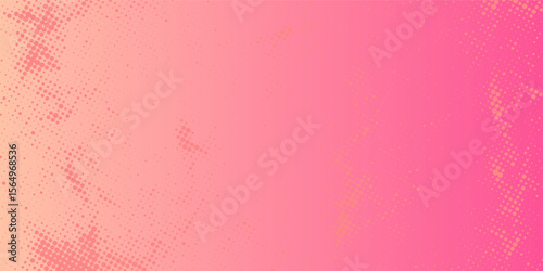Pink orange polka dots gradient halftone background. Pop art cartoon dot texture with comic graphic design, Horizontal abstract pattern wall for cover digital technology.