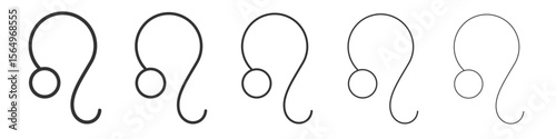 Leo zodiac sign icon Line graphics illustration symbol