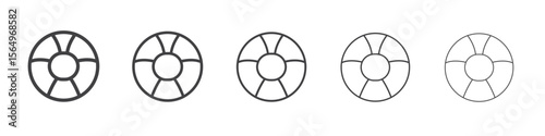 Lifebuoy ring icon Line graphics illustration symbol