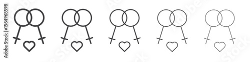 lesbian relationship icon Line graphics illustration symbol