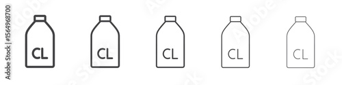 liquid Chlorine chemical icon Line graphics illustration symbol