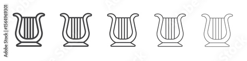 Lyre icon Line graphics illustration symbol