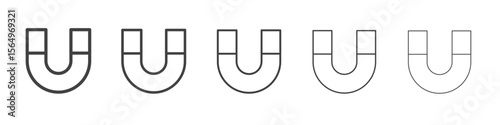 Magnet with power icon Line graphics illustration symbol
