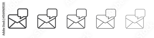 Mail message icon Line graphics illustration symbol