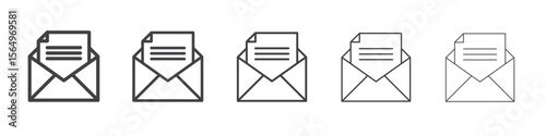 Mail message icon Line graphics illustration symbol