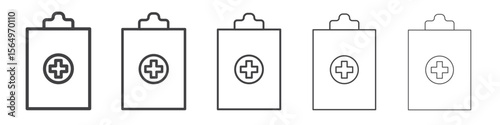 Medical report icon Line graphics illustration symbol