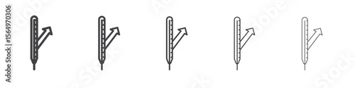 Meteorology thermometer measuring icon Line graphics illustration symbol