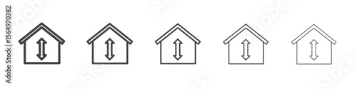 Minimum ceiling heights icon Line graphics illustration symbol