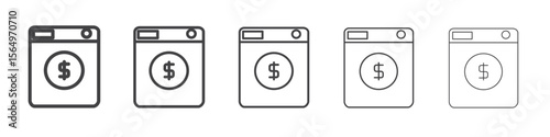 Money laundering icon Line graphics illustration symbol
