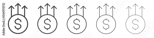 Money growing icon Line graphics illustration symbol