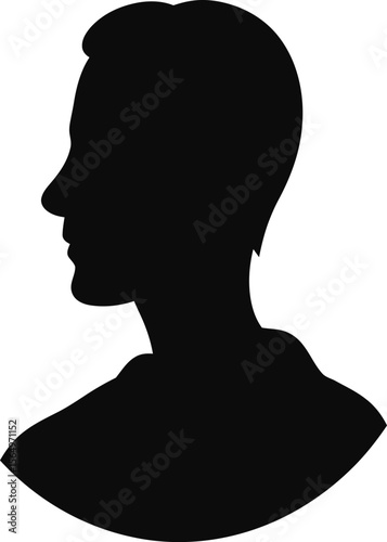 Male silhouette inside a circle offers a clean profile for identity, graphic user interface elements, or simplified website design.