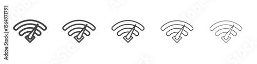 Network speed test icon Line graphics illustration symbol